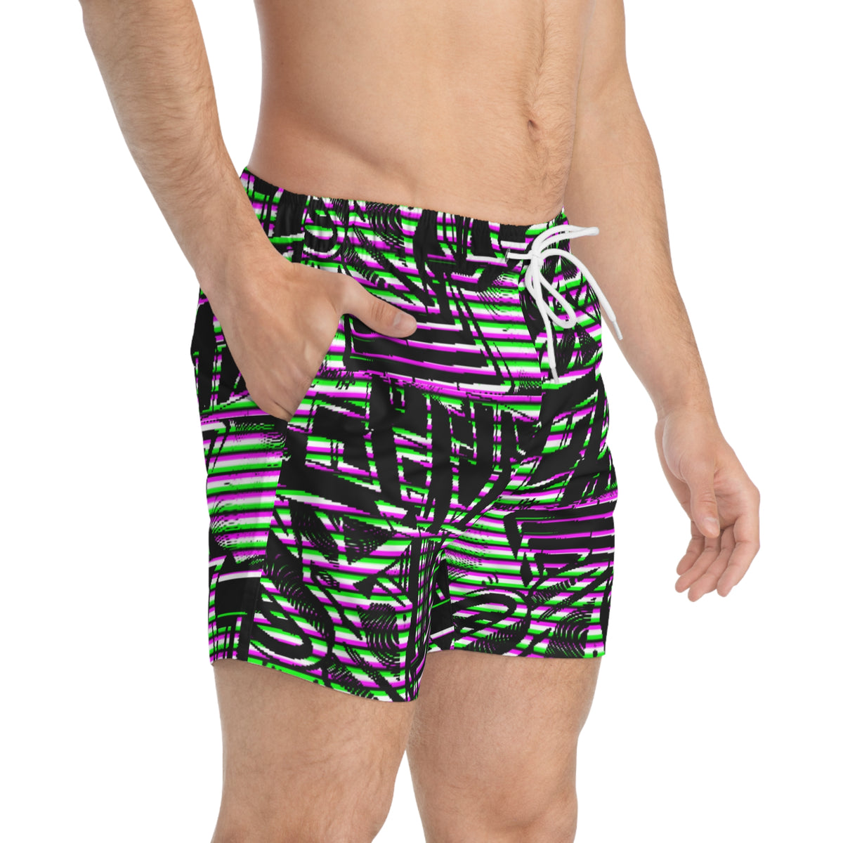 Inked Pixels Swim Trunks