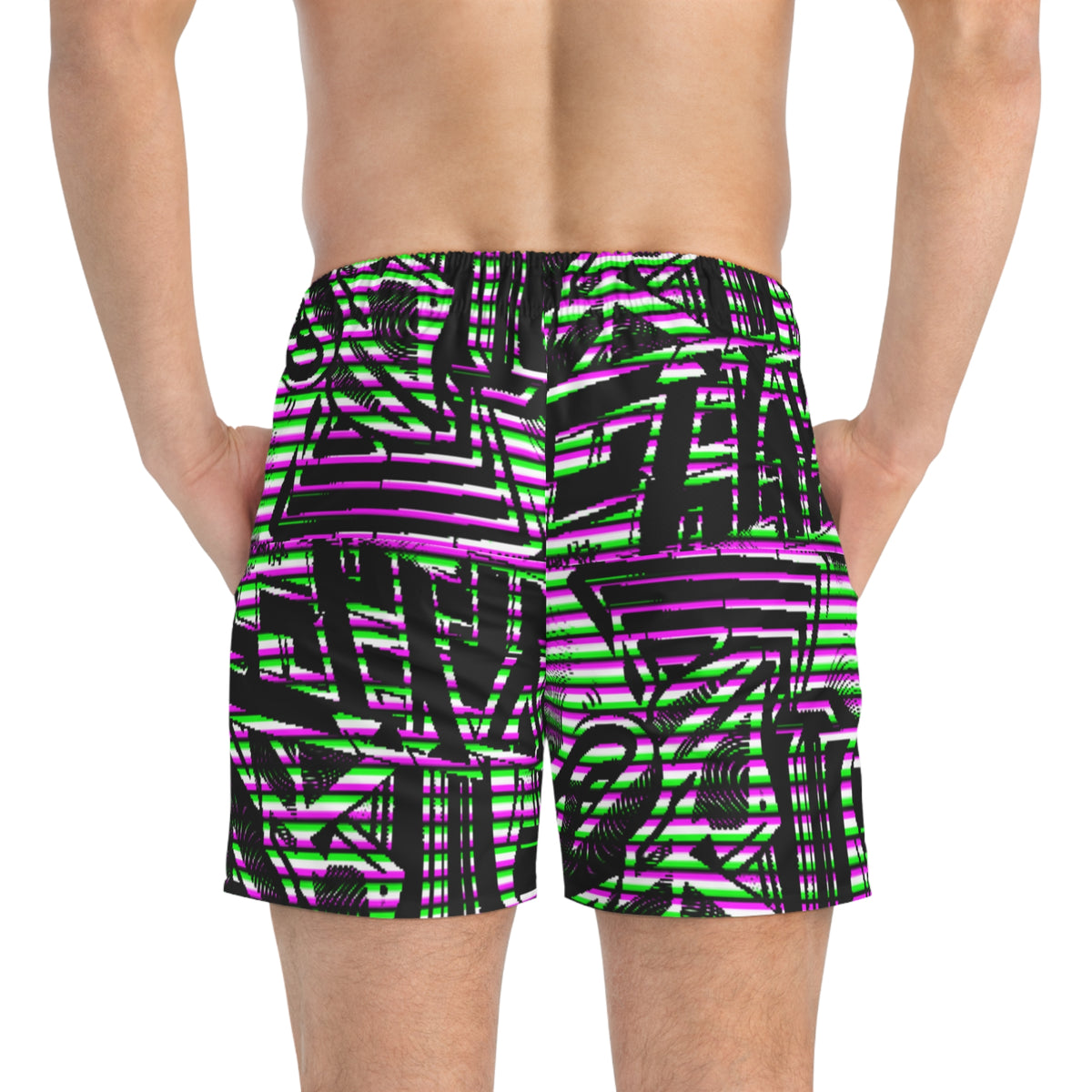 Inked Pixels Swim Trunks