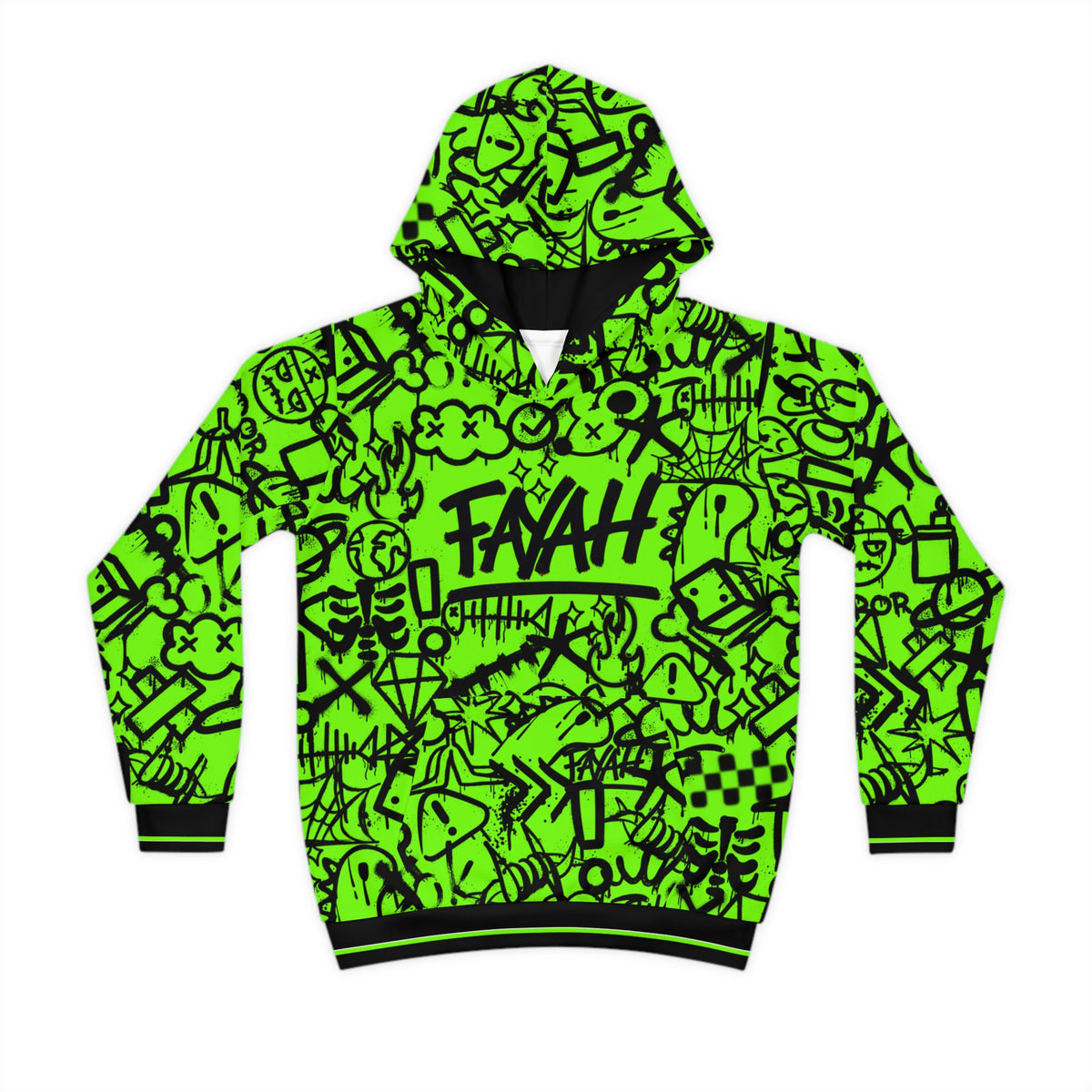 FAYAH KIDS OLIO (BLACK/GREEN) HOODIE