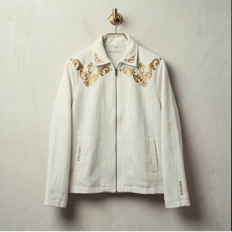AURELIUS CREAM WOVEN Jacket by FAYAH ATELIER