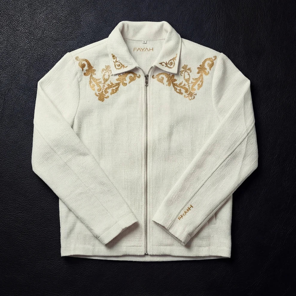 AURELIUS CREAM WOVEN Jacket by FAYAH ATELIER