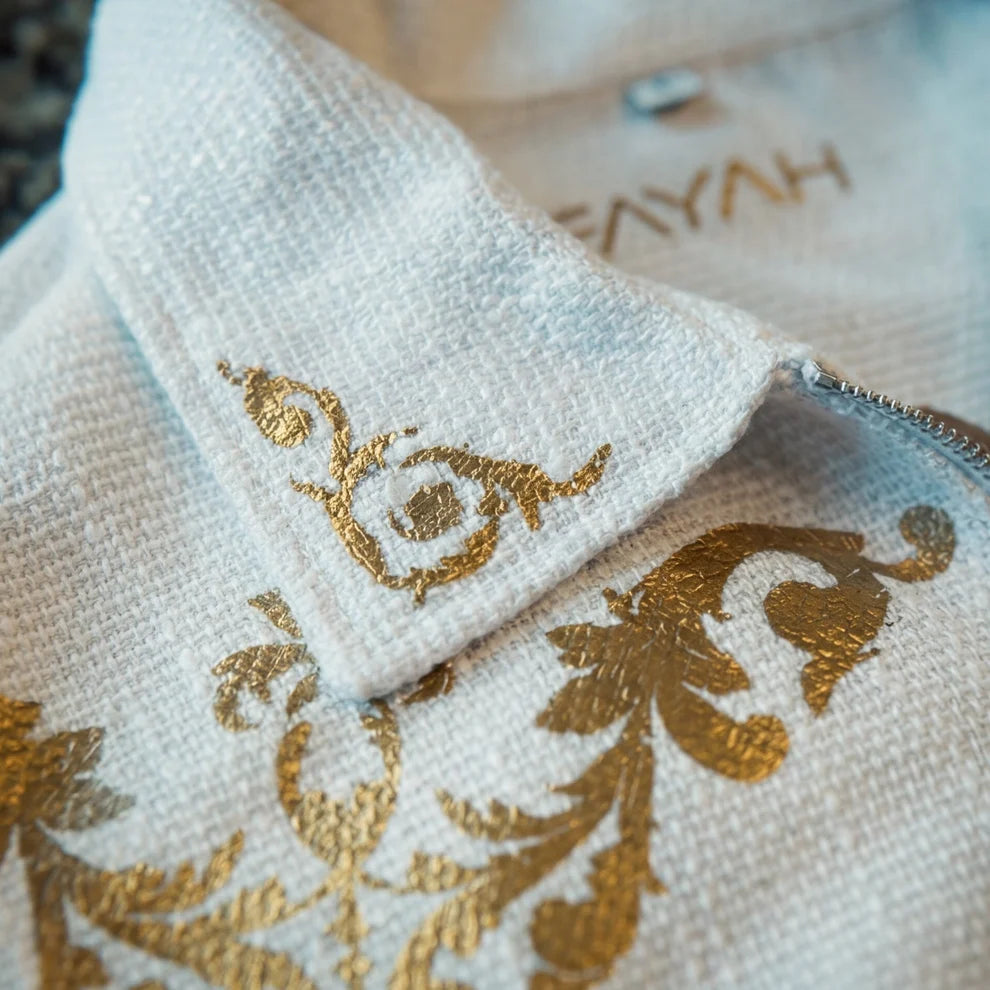 AURELIUS CREAM WOVEN Jacket by FAYAH ATELIER