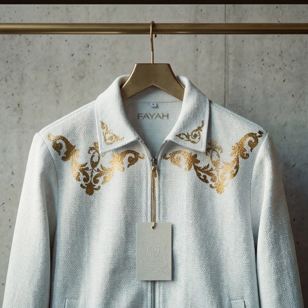 AURELIUS CREAM WOVEN Jacket by FAYAH ATELIER