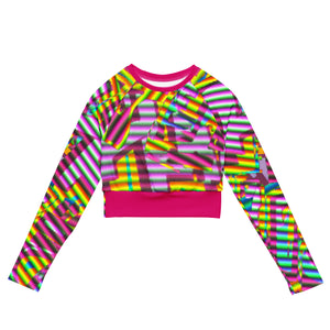 SPARKED long-sleeve crop (pink contrast)