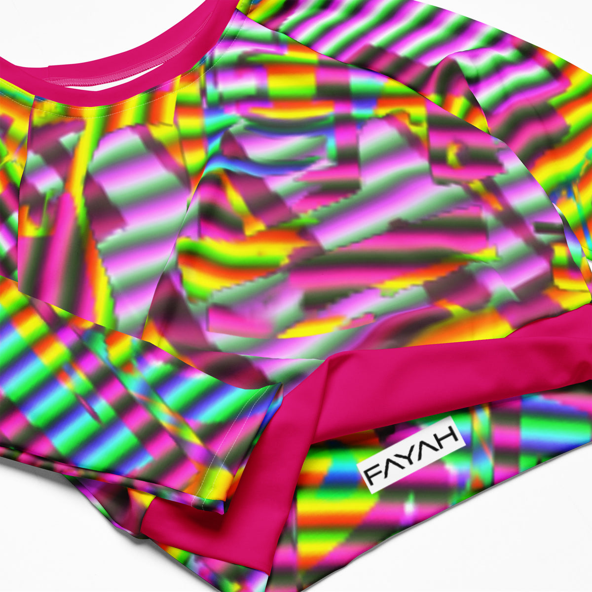 SPARKED long-sleeve crop (pink contrast)