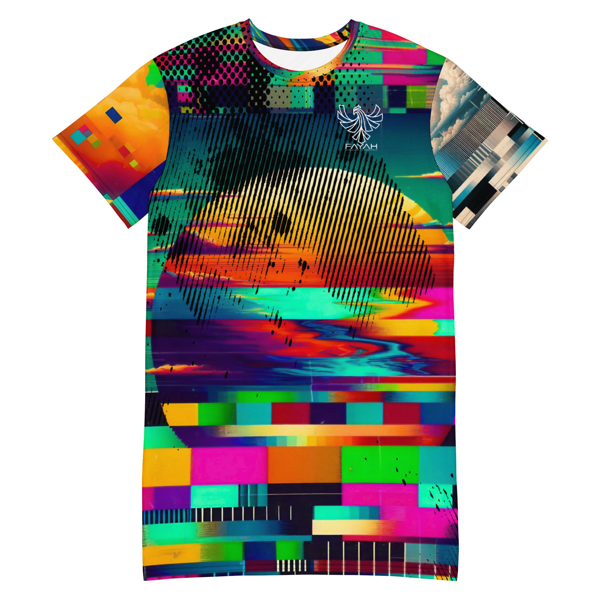 multicolor t shirt dress All-Over Print T-Shirt Dress