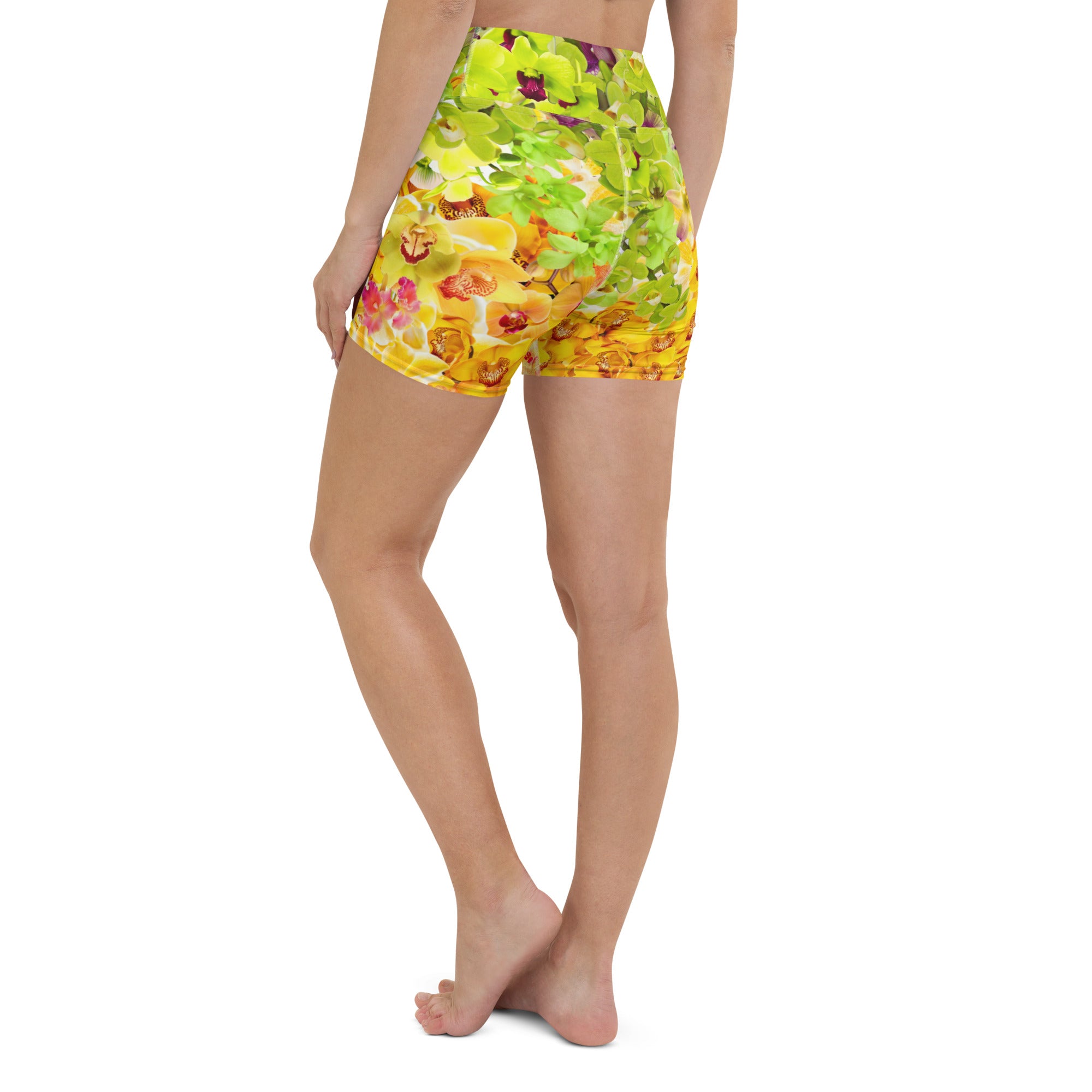 Grandeur (Green/yellow)Yoga Shorts