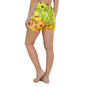 Grandeur (Green/yellow)Yoga Shorts