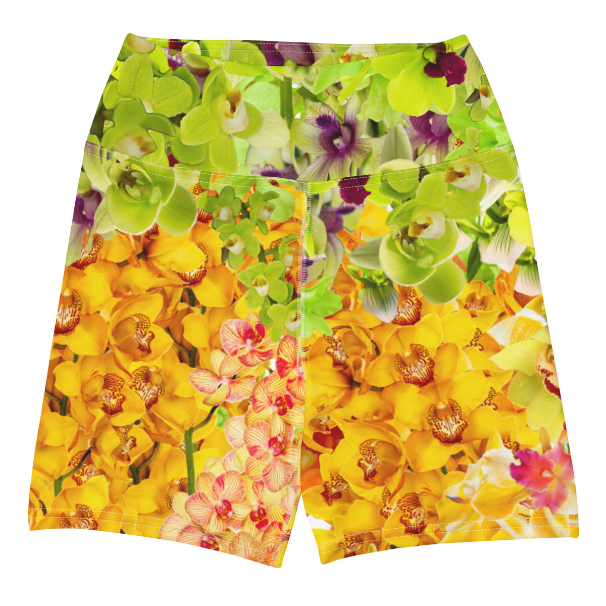 Grandeur (Green/yellow)Yoga Shorts