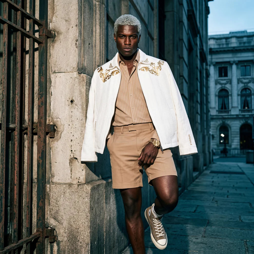 AURELIUS CREAM WOVEN Jacket by FAYAH ATELIER