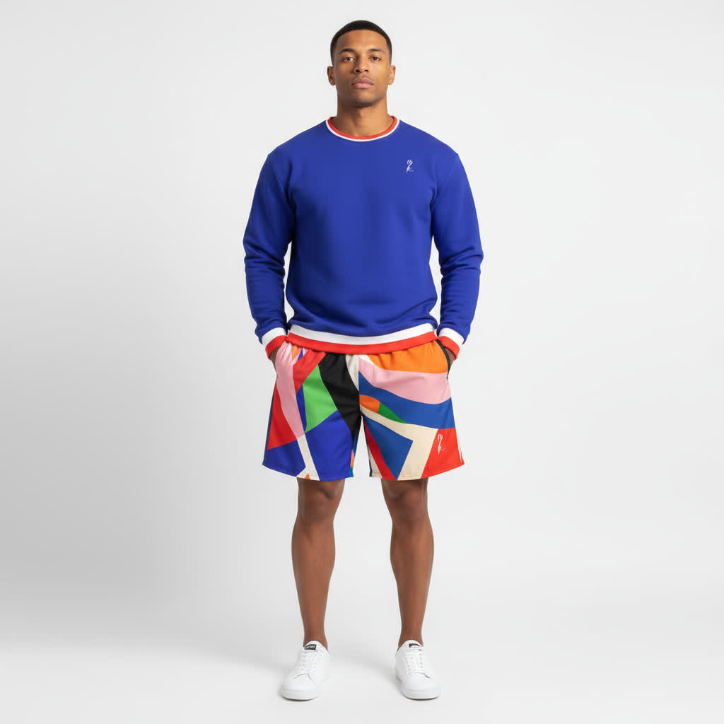 FAYAH MENS BLUE CREW NECK ECO- SWEATSHIRT (MAC X FAYAH)