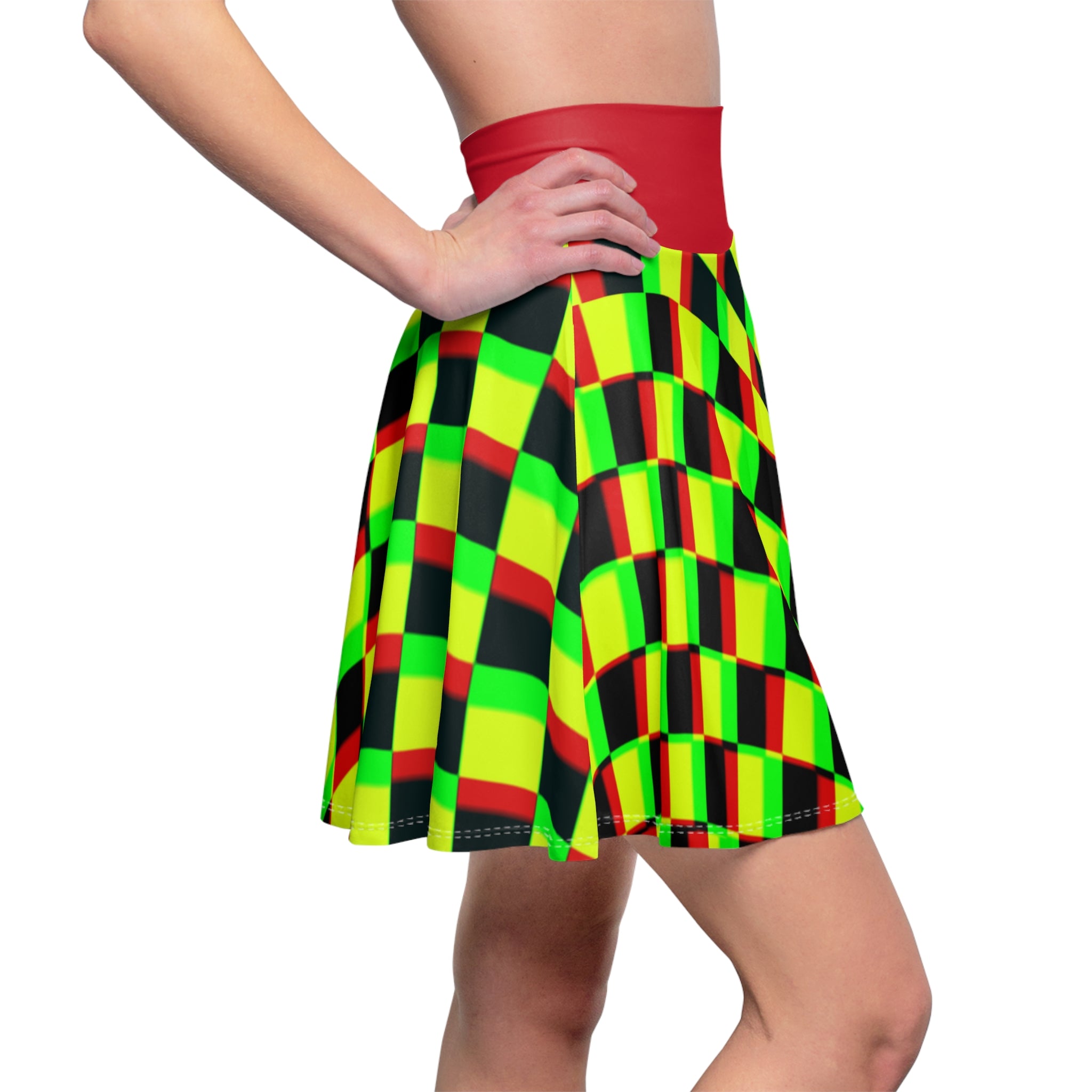 SPLINTER Women's Skater Skirt (red contrast)