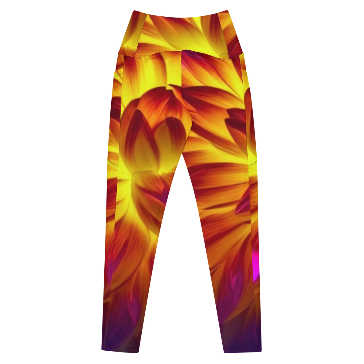 Fire Dahlia Leggings (with deep pockets)