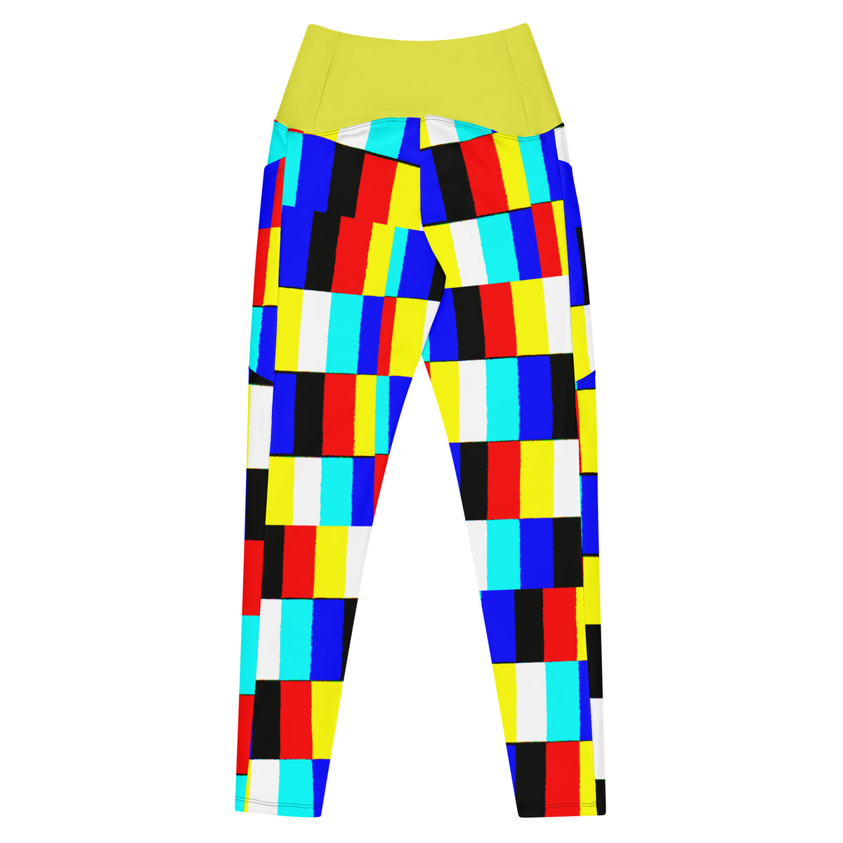 Glitch Leggings with pockets( yellow contrast)