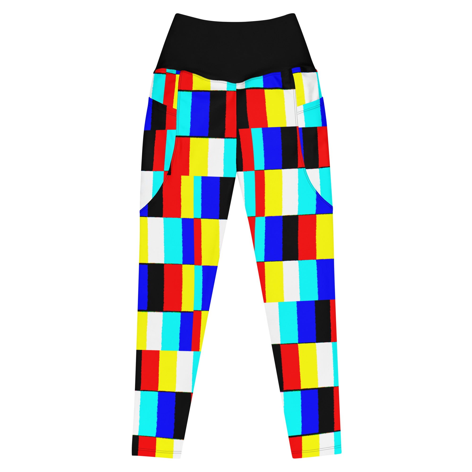 Glitich Leggings with pockets (deep pockets) black contrast waistband