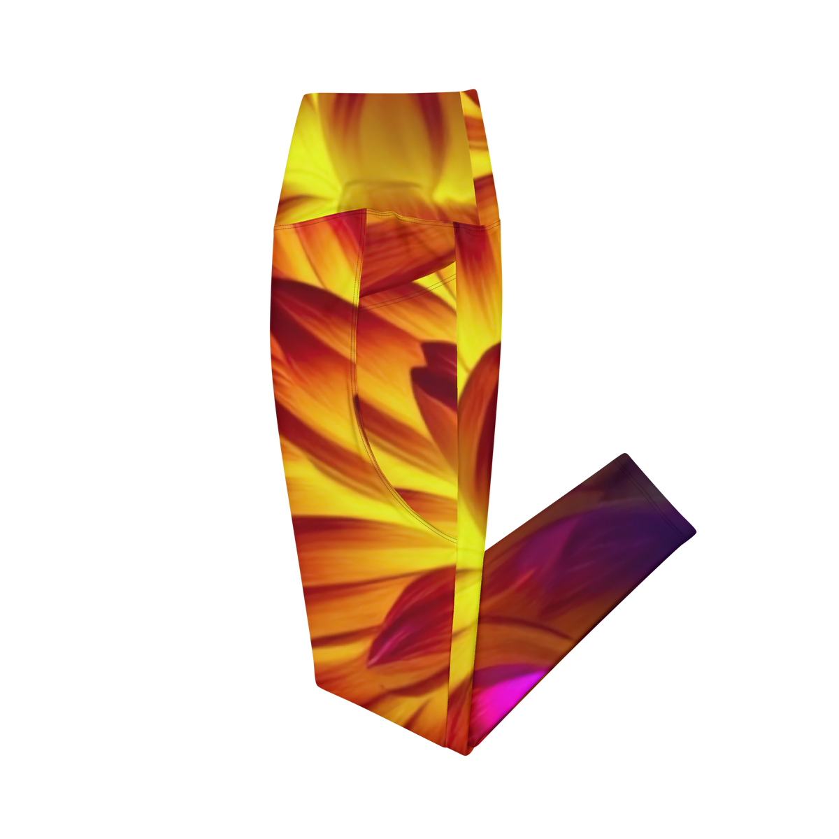 Fire Dahlia Leggings (with deep pockets)