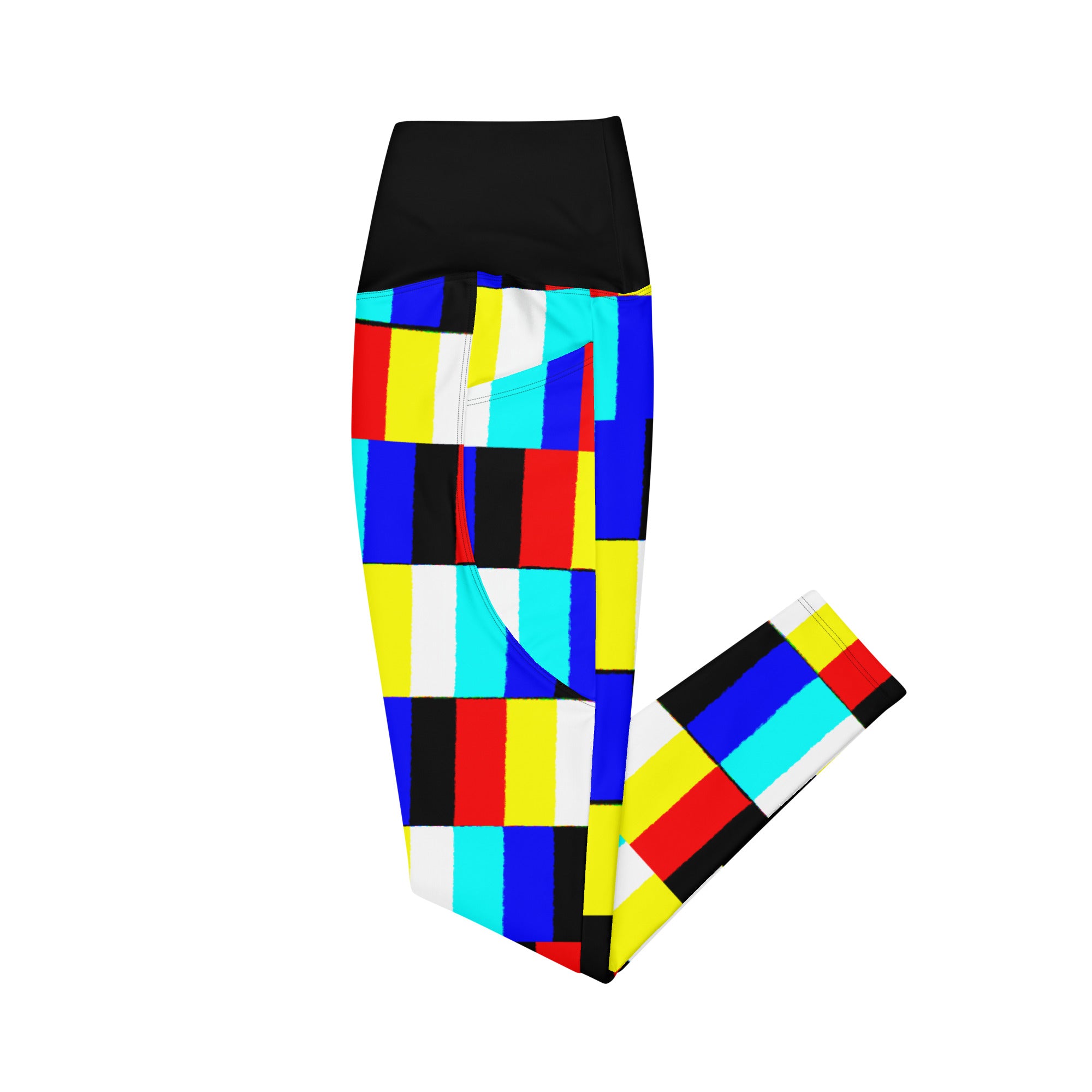 Glitich Leggings with pockets (deep pockets) black contrast waistband