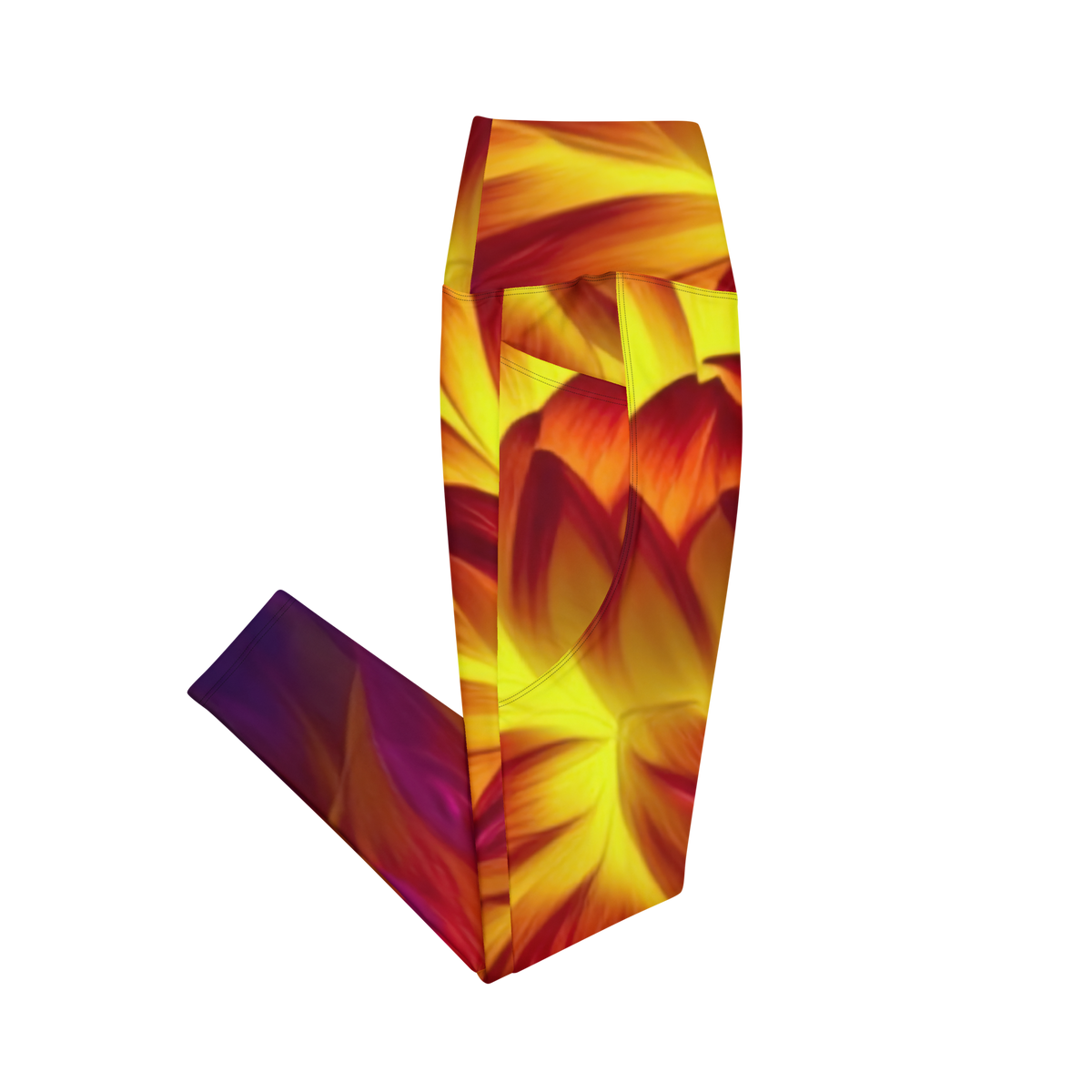 Fire Dahlia Leggings (with deep pockets)