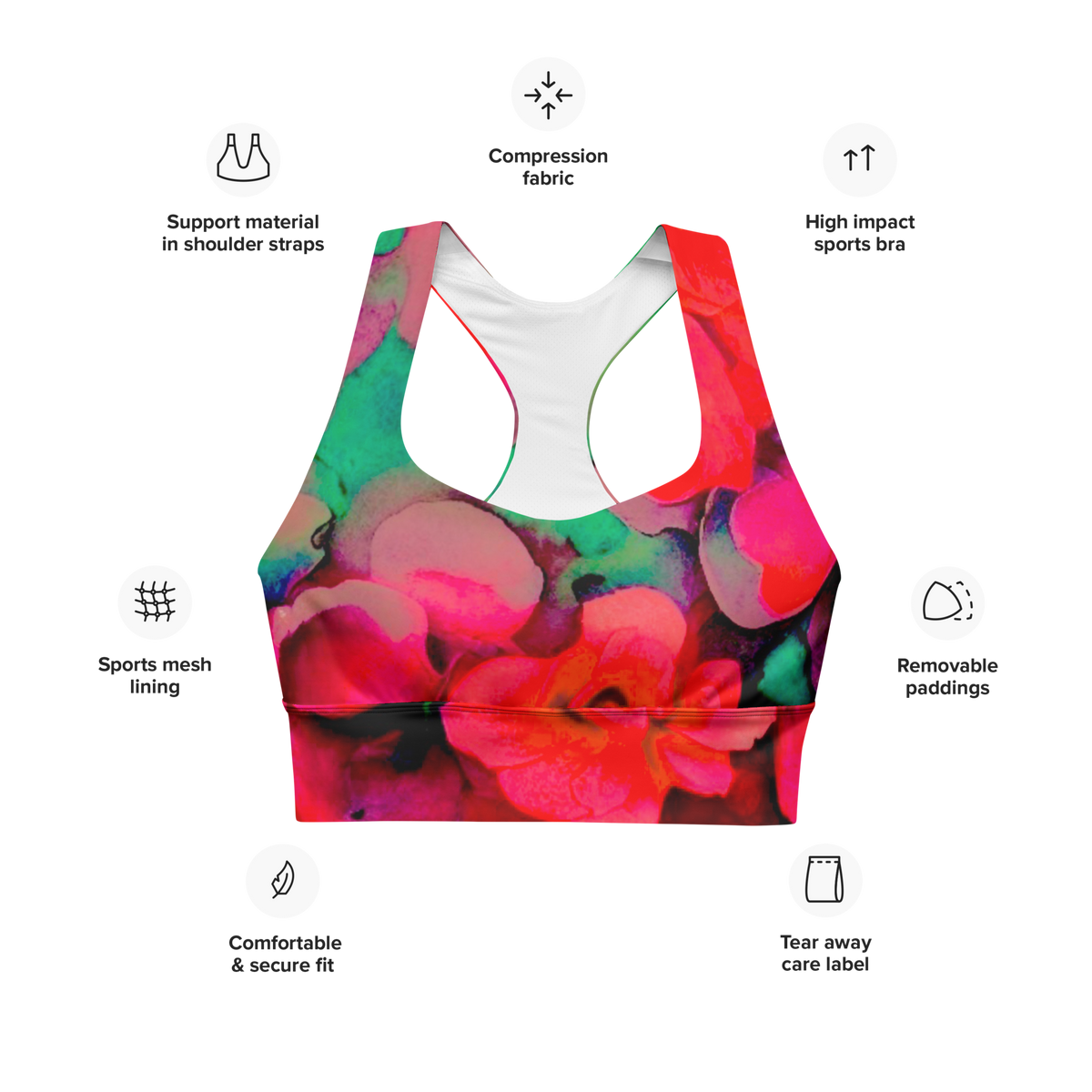 Rosy long line Sports Bra