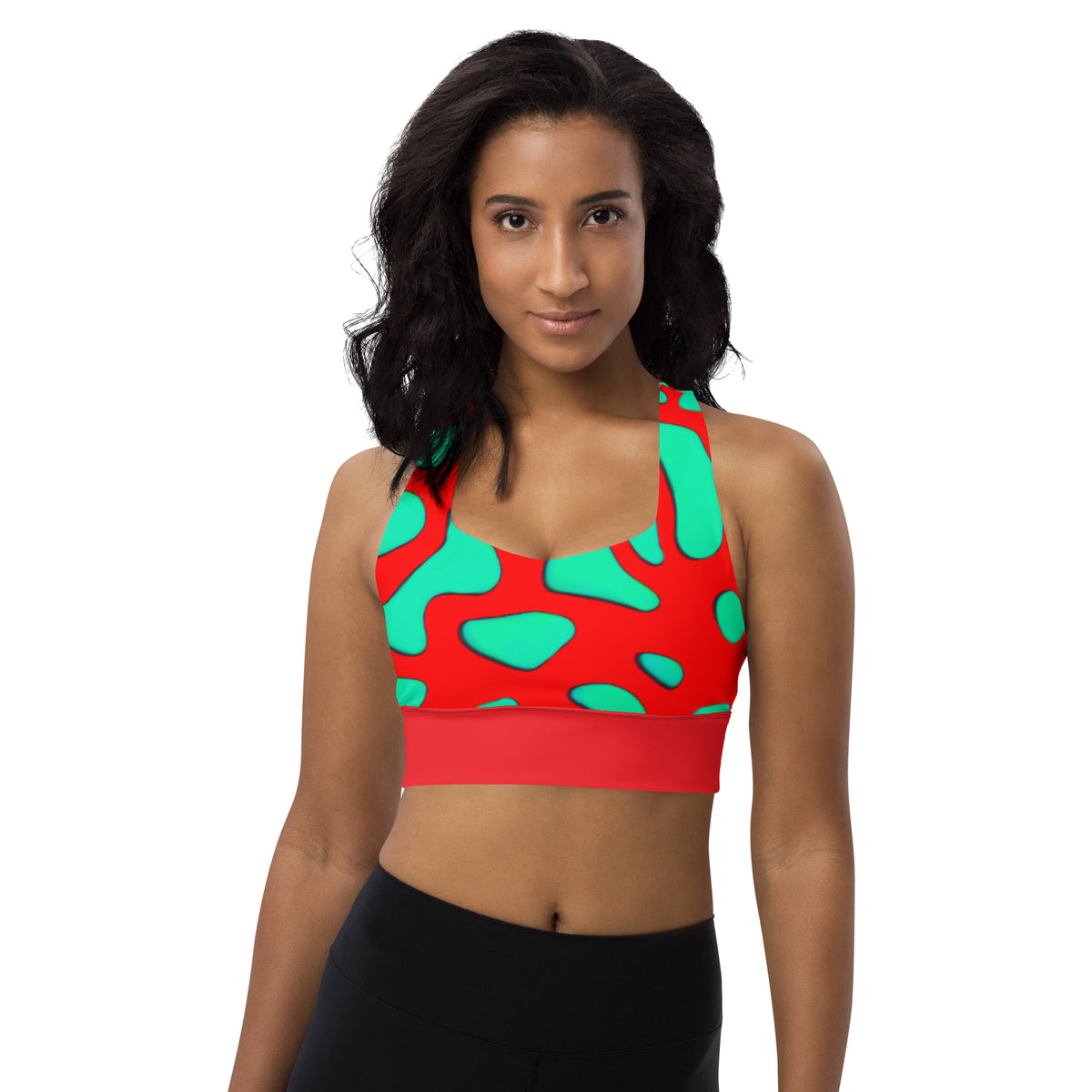 Rimose Longline sports bra with contrast