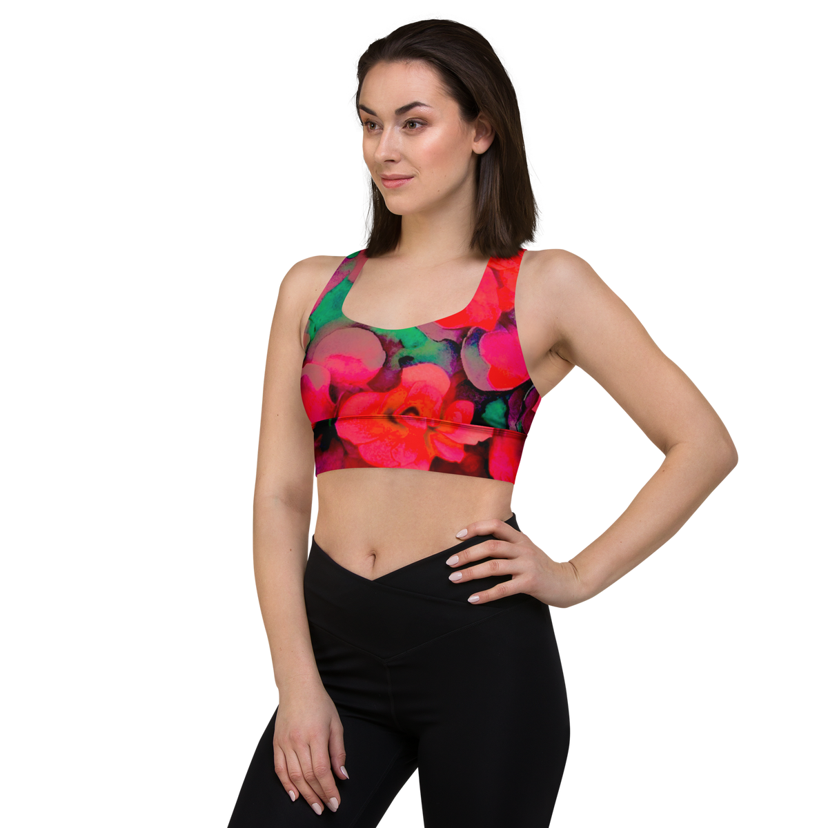 Rosy long line Sports Bra