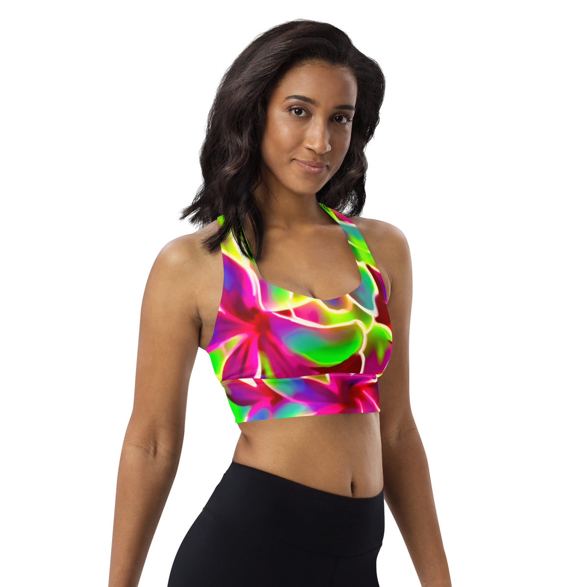 Glow Petals Longline sports bra