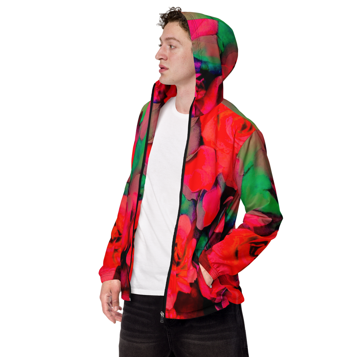 Rosy watercolor unisex fit windbreaker