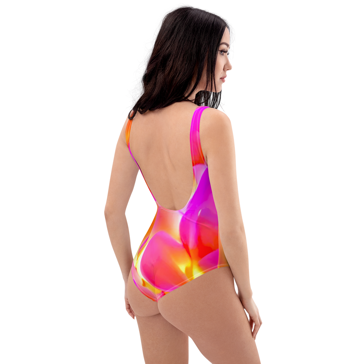 Pink and GLow One-Piece Swimsuit