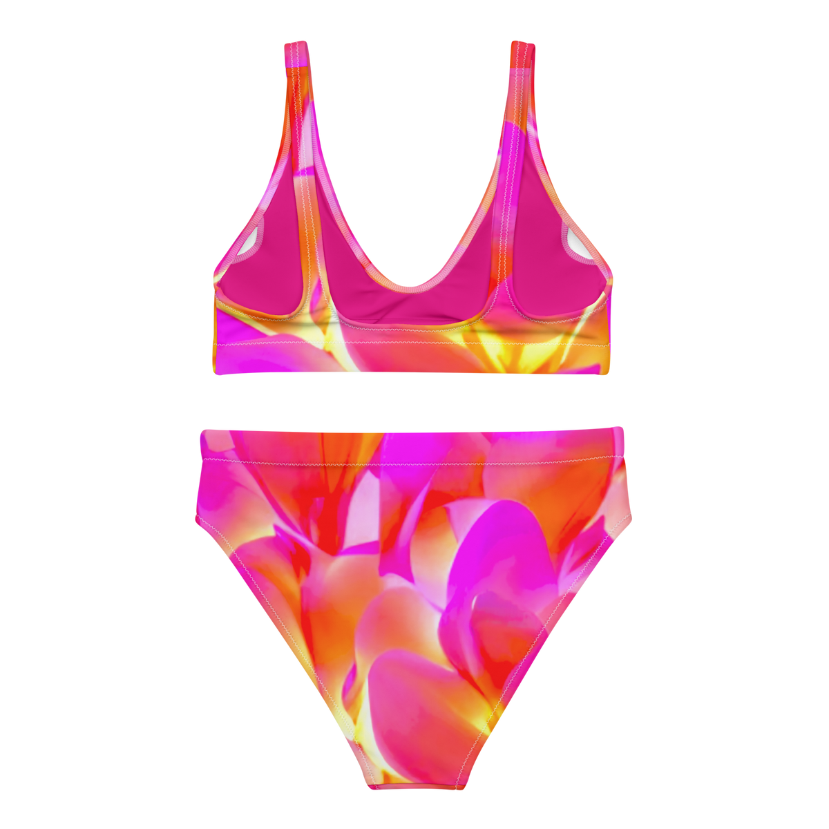 Pink Glow Recycled high-waisted bikini