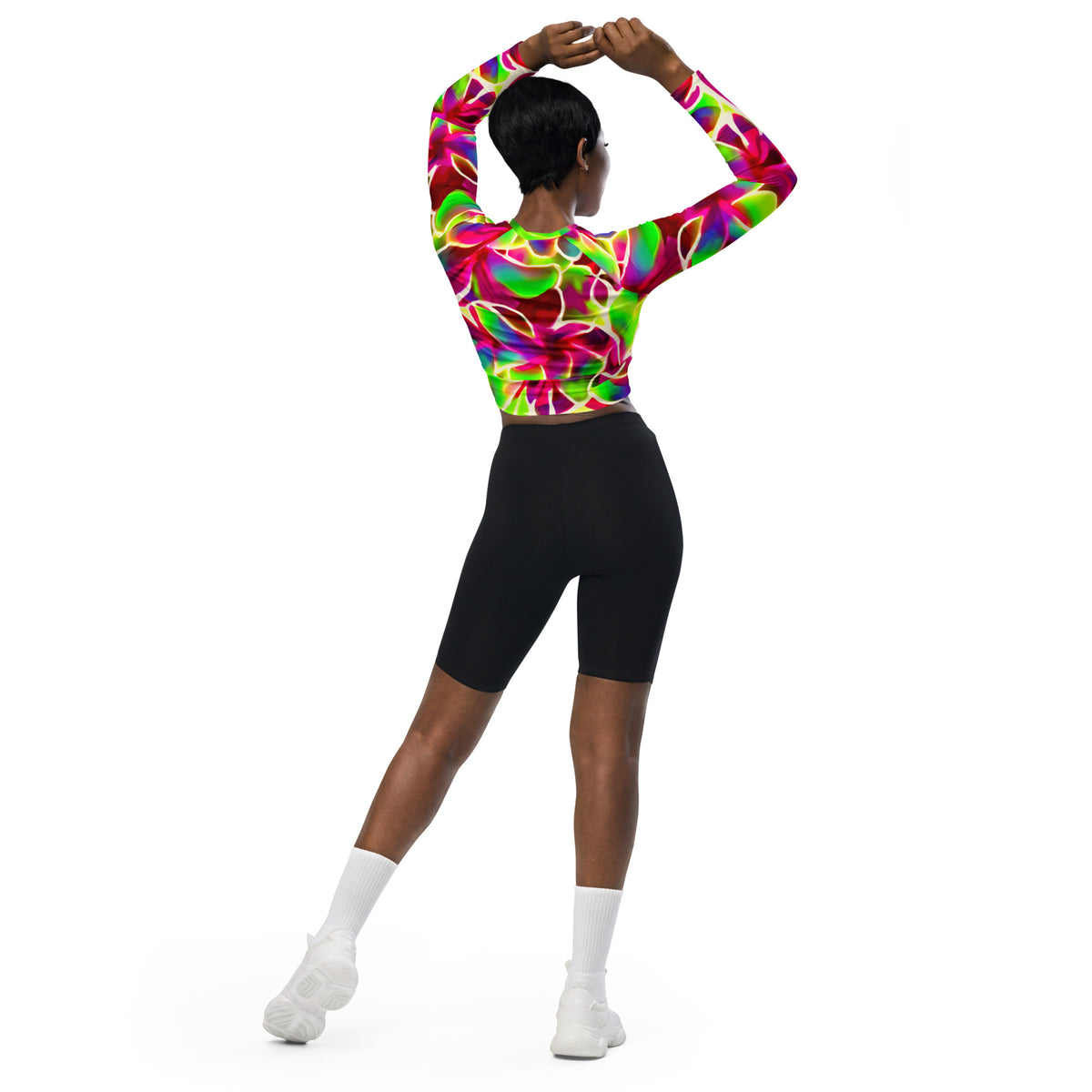 Glow Petals long-sleeve crop