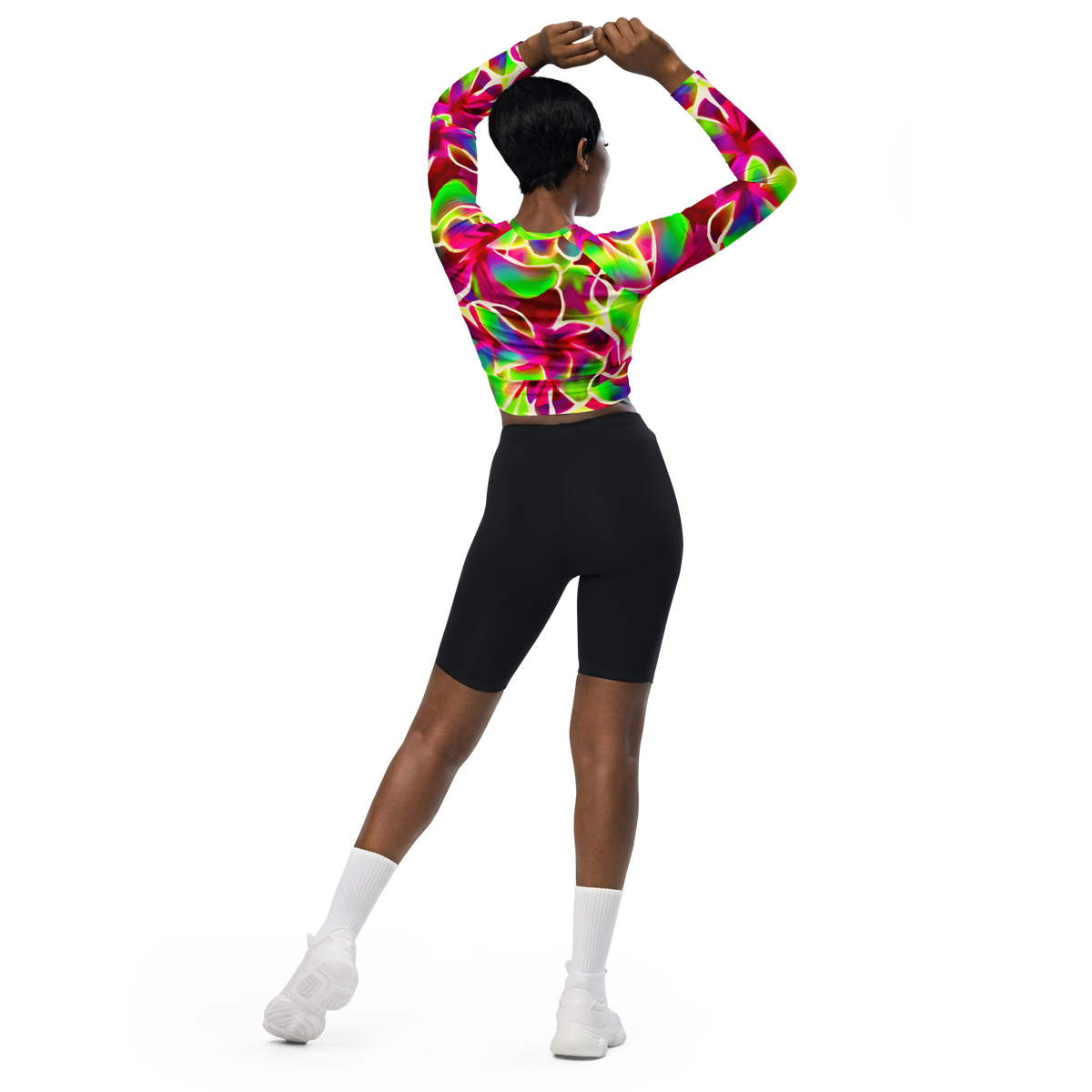 Glow Petals long-sleeve crop