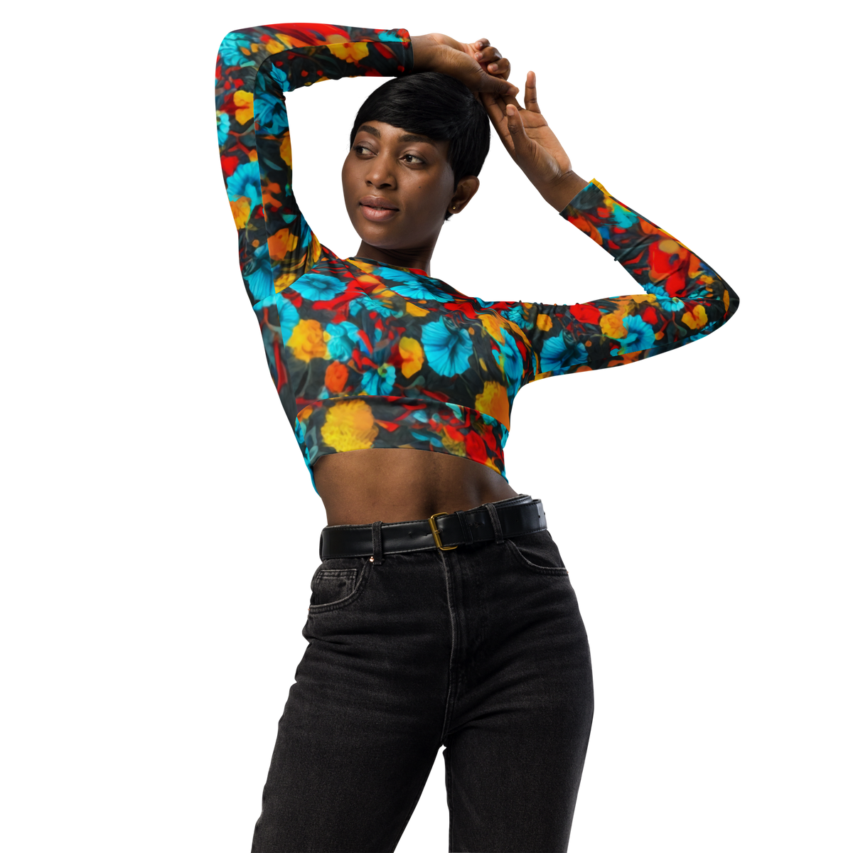 Flaxen long-sleeve crop