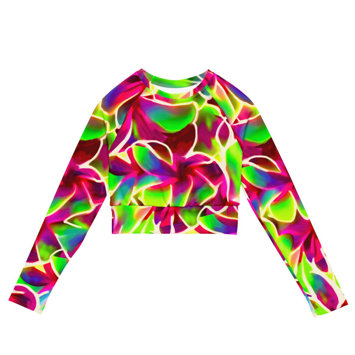 Glow Petals long-sleeve crop
