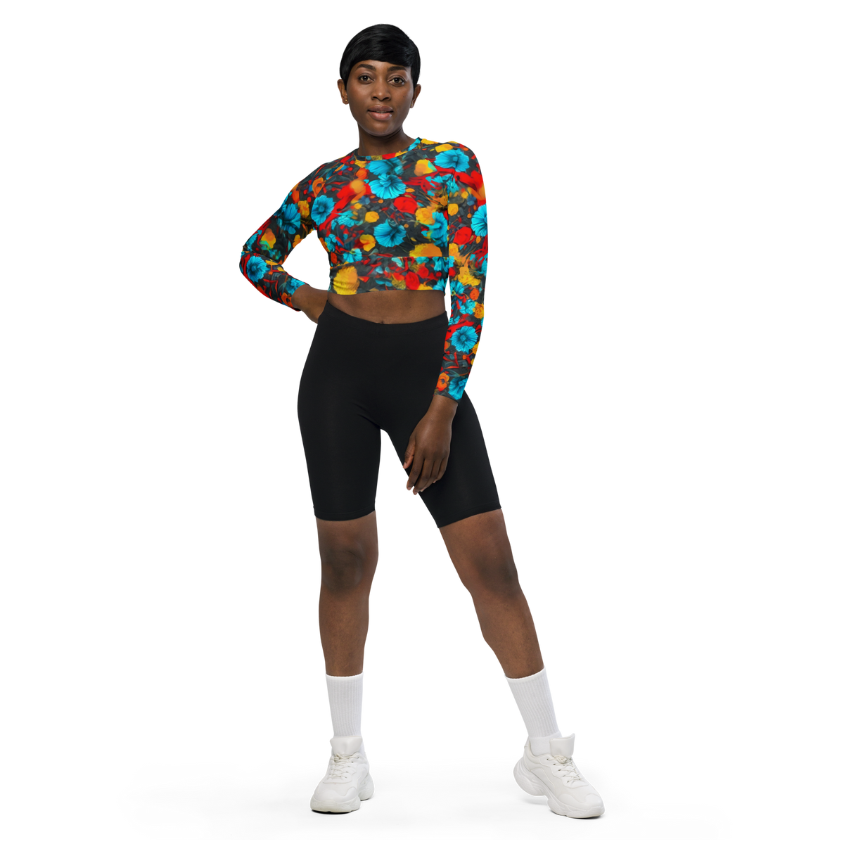 Flaxen long-sleeve crop