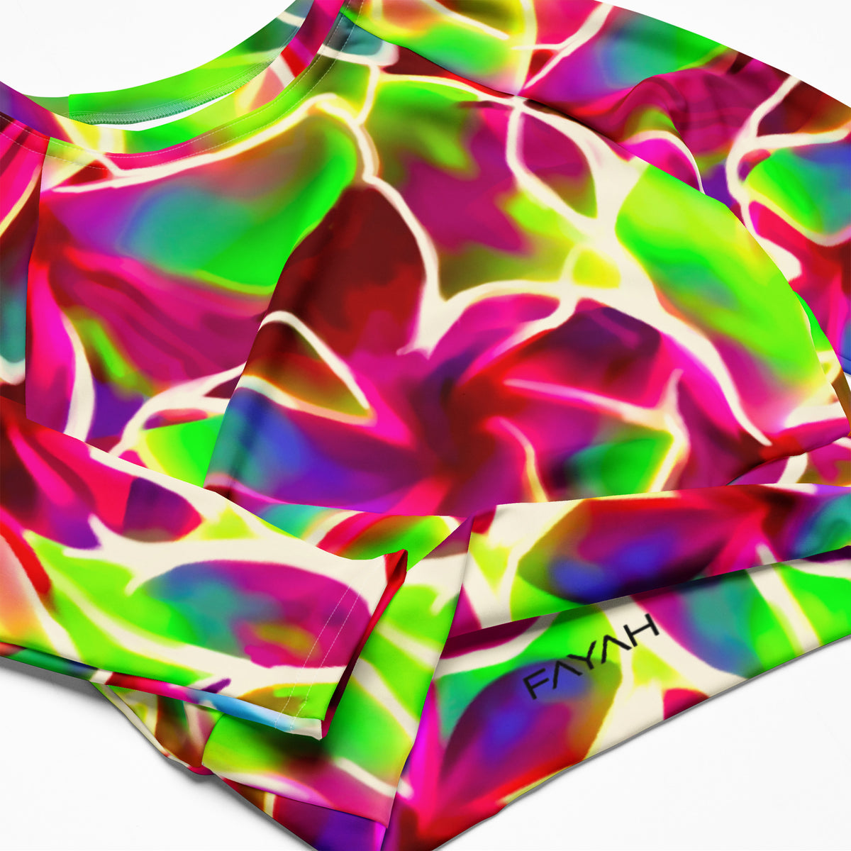 Glow Petals long-sleeve crop
