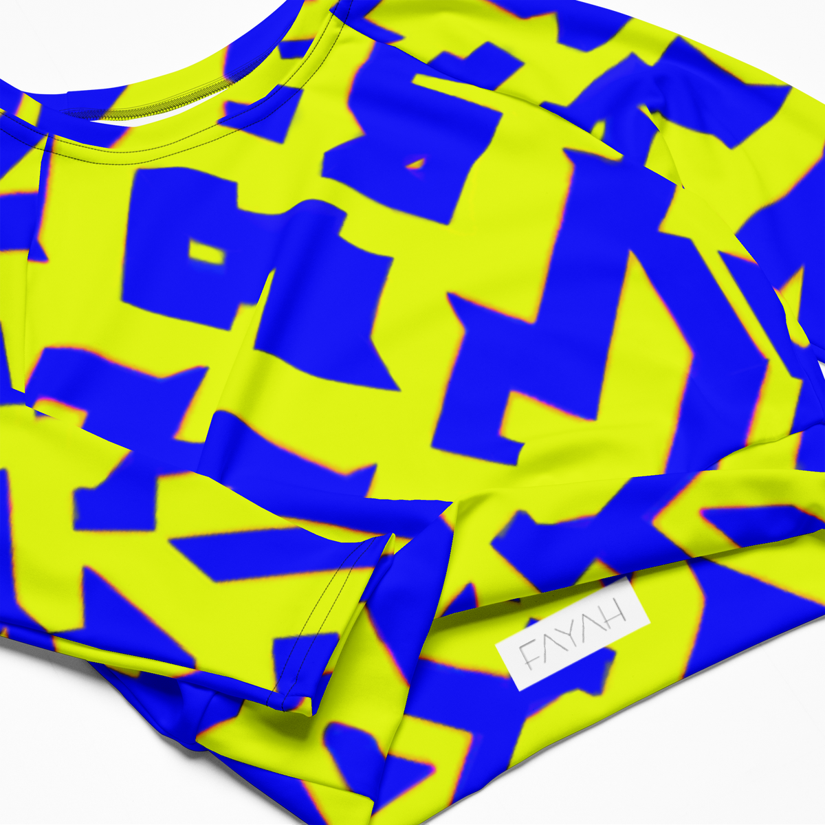 Recycled long-sleeve crop top