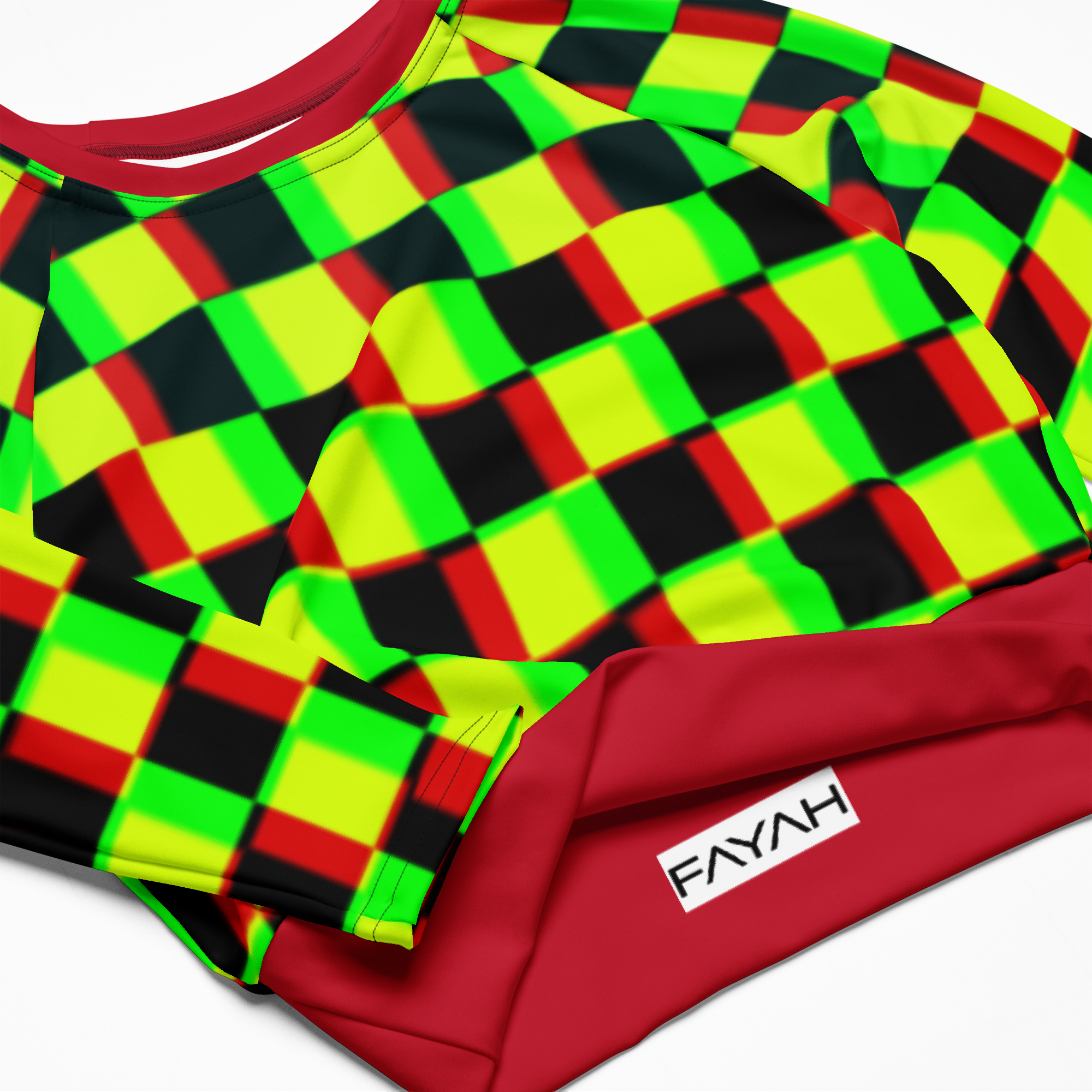 Splinter long-sleeve crop top