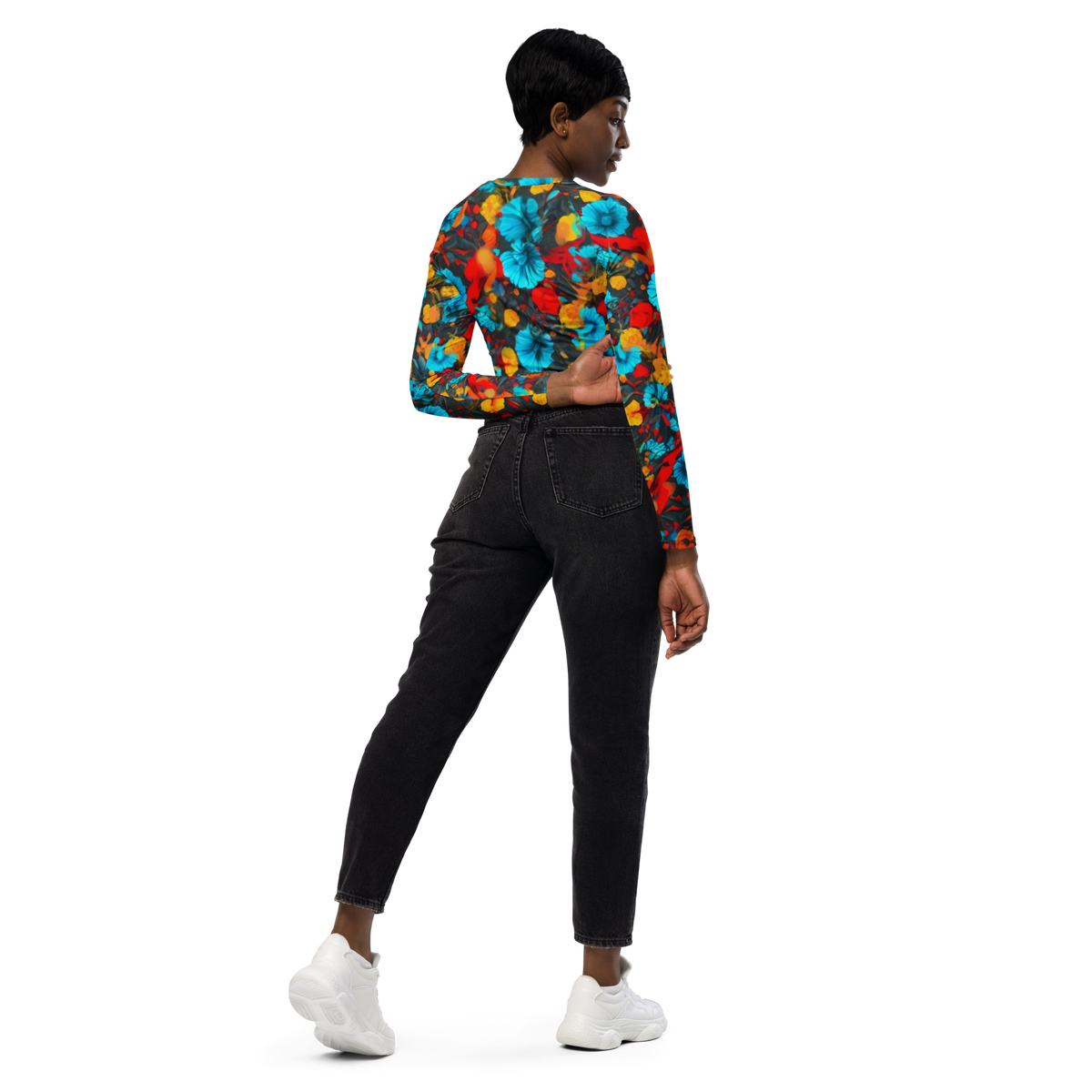 Flaxen long-sleeve crop