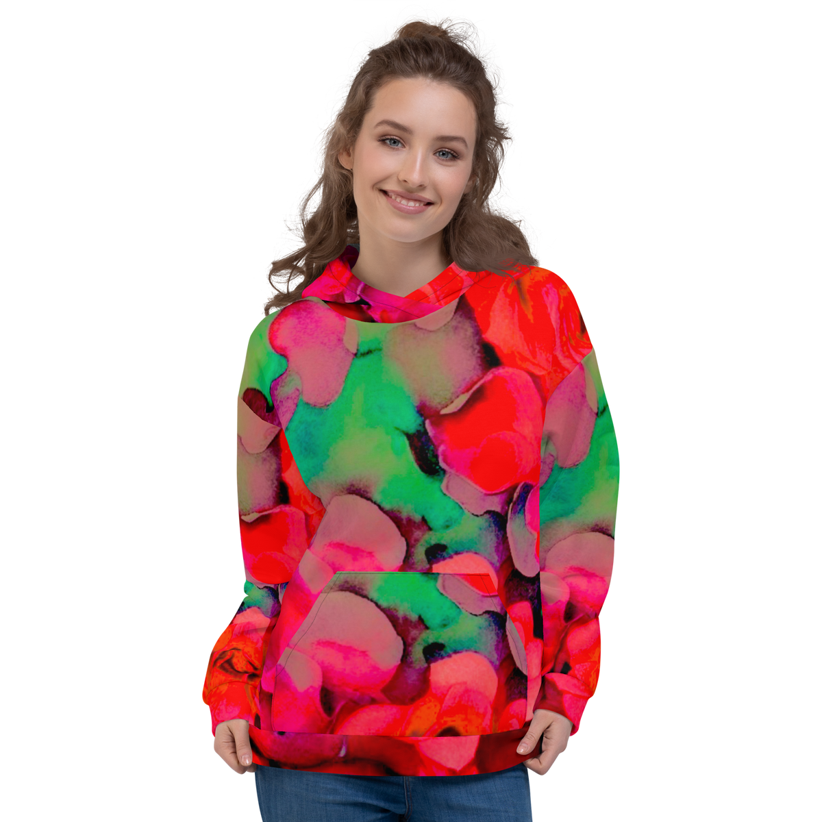 Rosy Watercolor Hoodie (unisex fit size down for a tighter fit)