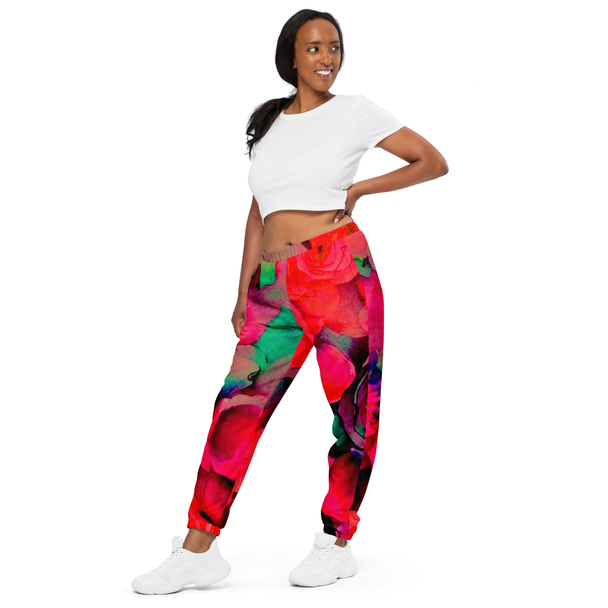 Rosy Watercolor unisex fit track pant (size down for a tighter fit)