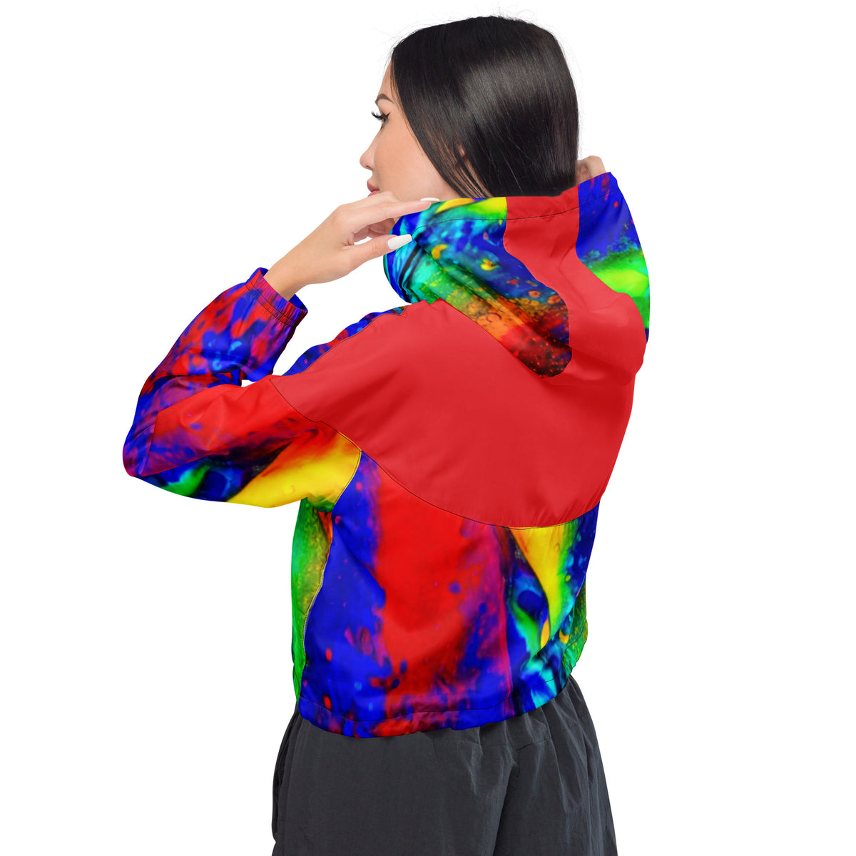 Splash cropped windbreaker