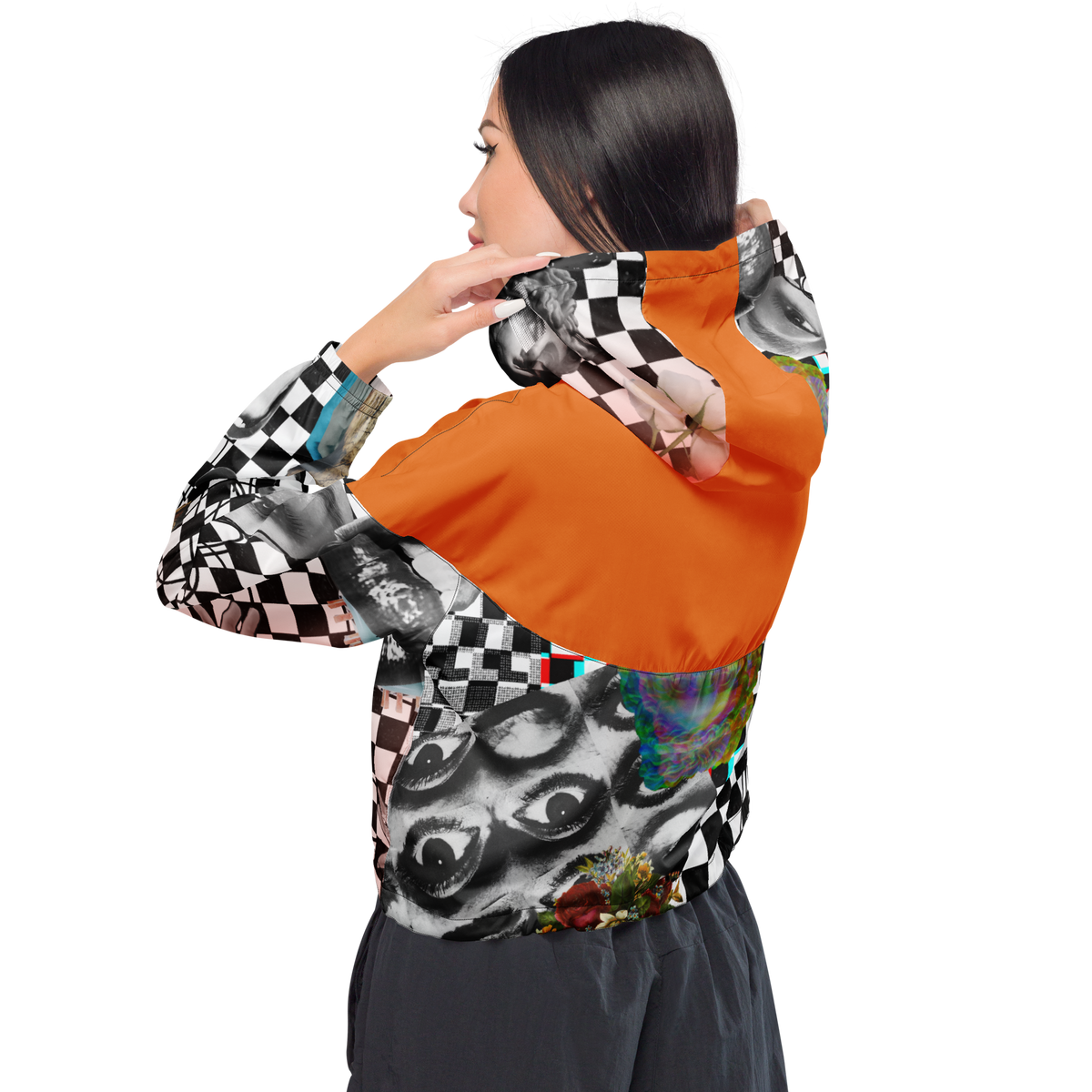 Stratified cropped windbreaker