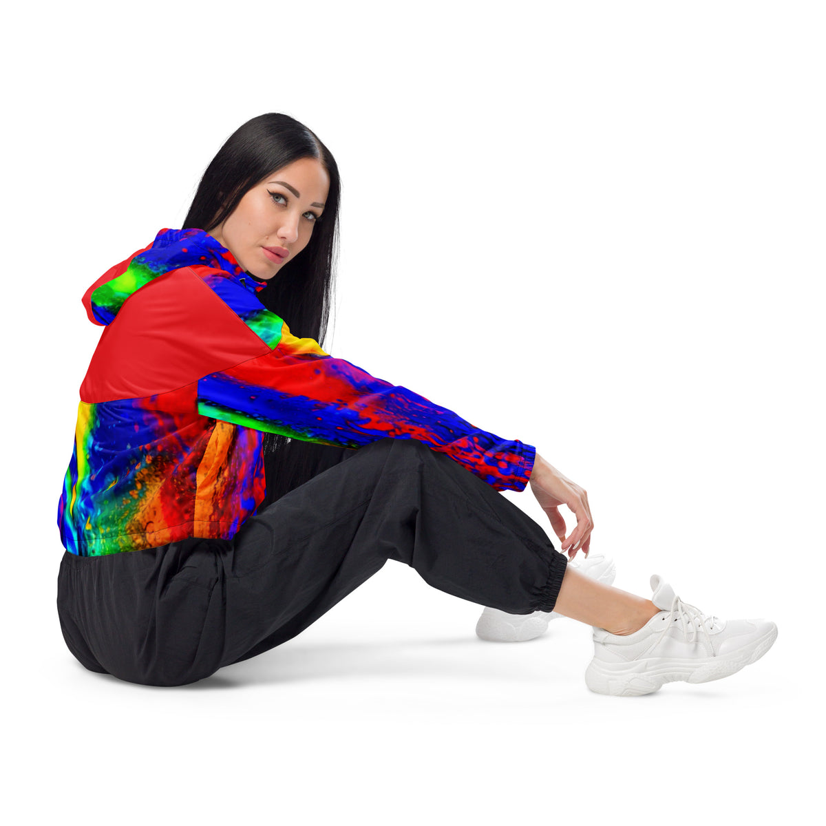 Splash cropped windbreaker