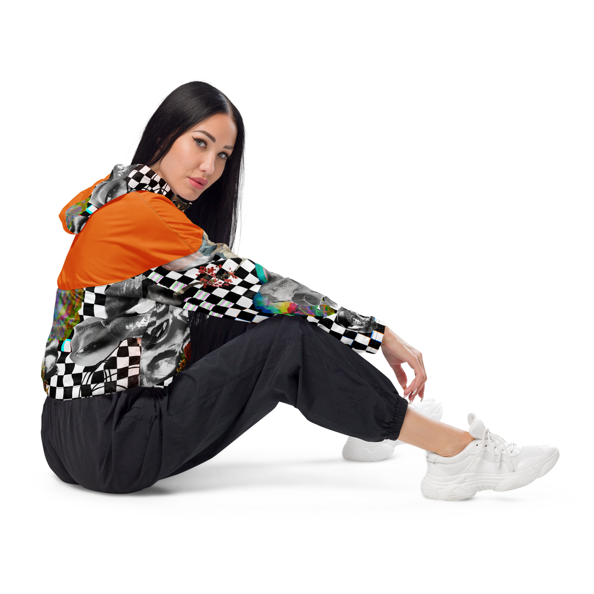 Stratified cropped windbreaker