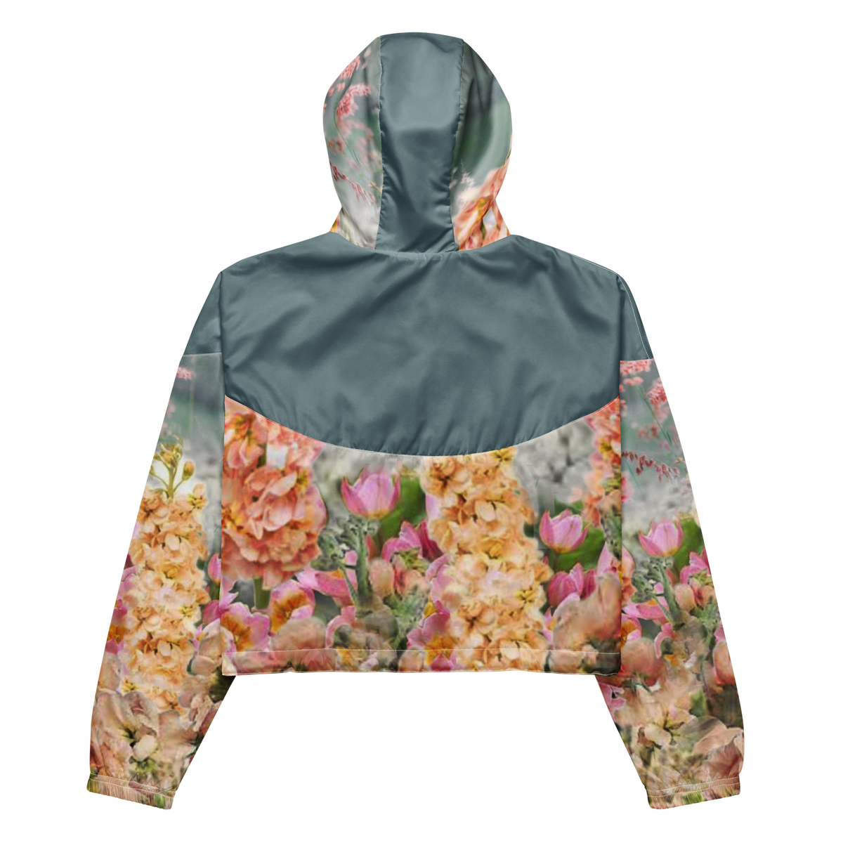 Grey and floral windbreaker