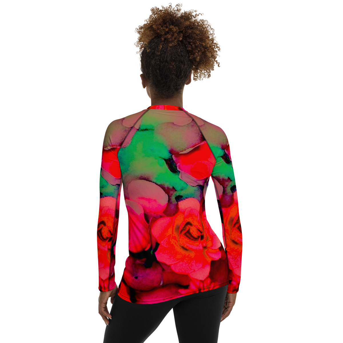 Rosy Watercolor Women's long sleeve versatile Rash Guard