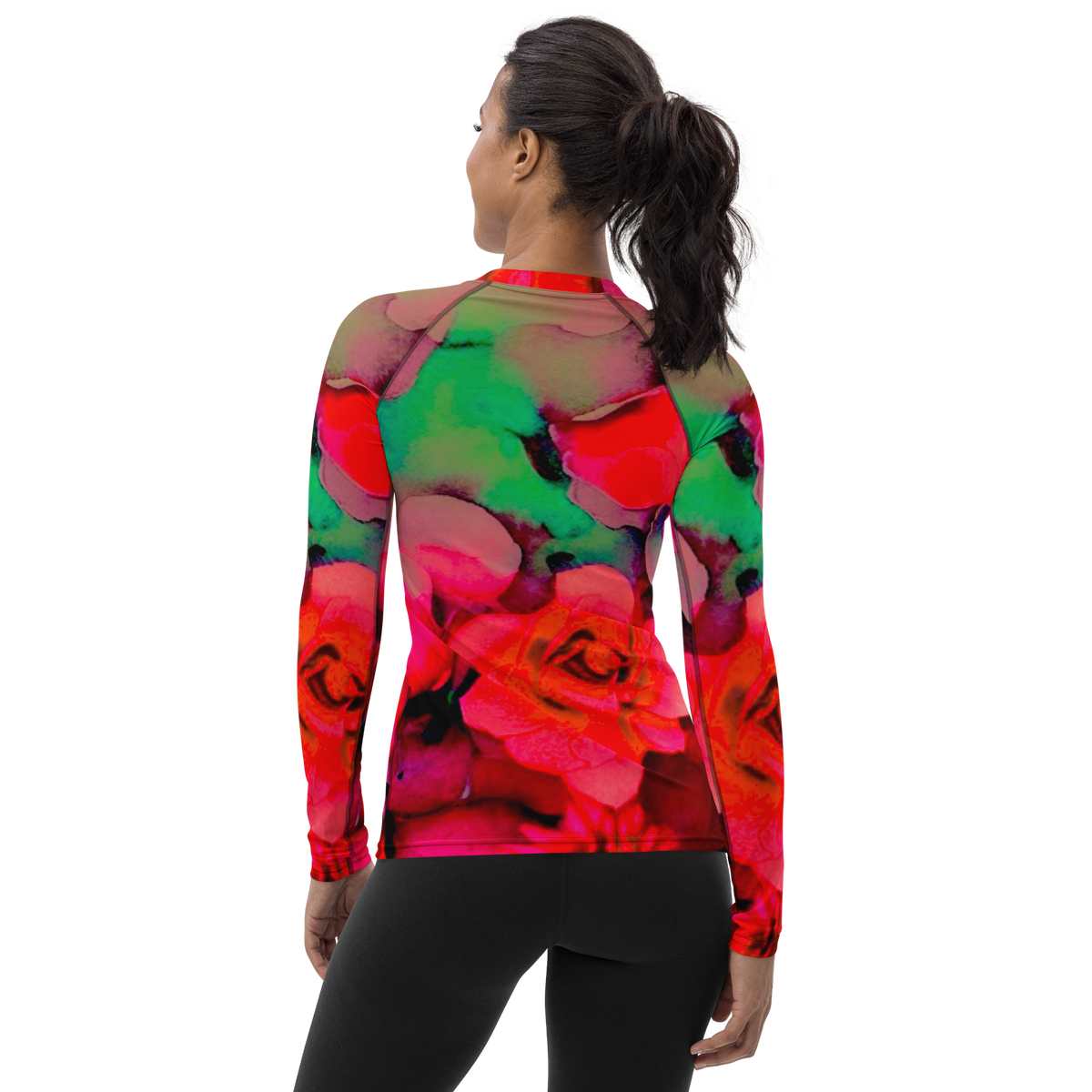 Rosy Watercolor Women's long sleeve versatile Rash Guard