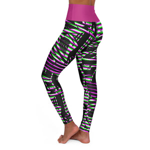 Sparked High Waisted Yoga Leggings (pink contast)